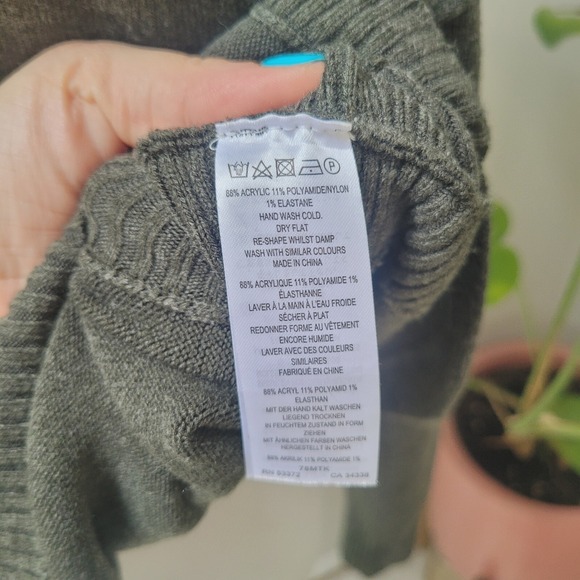 French Connection Tunic Sweater Green Turtleneck Long Sleeve Small Oversized EUC - Picture 5 of 5